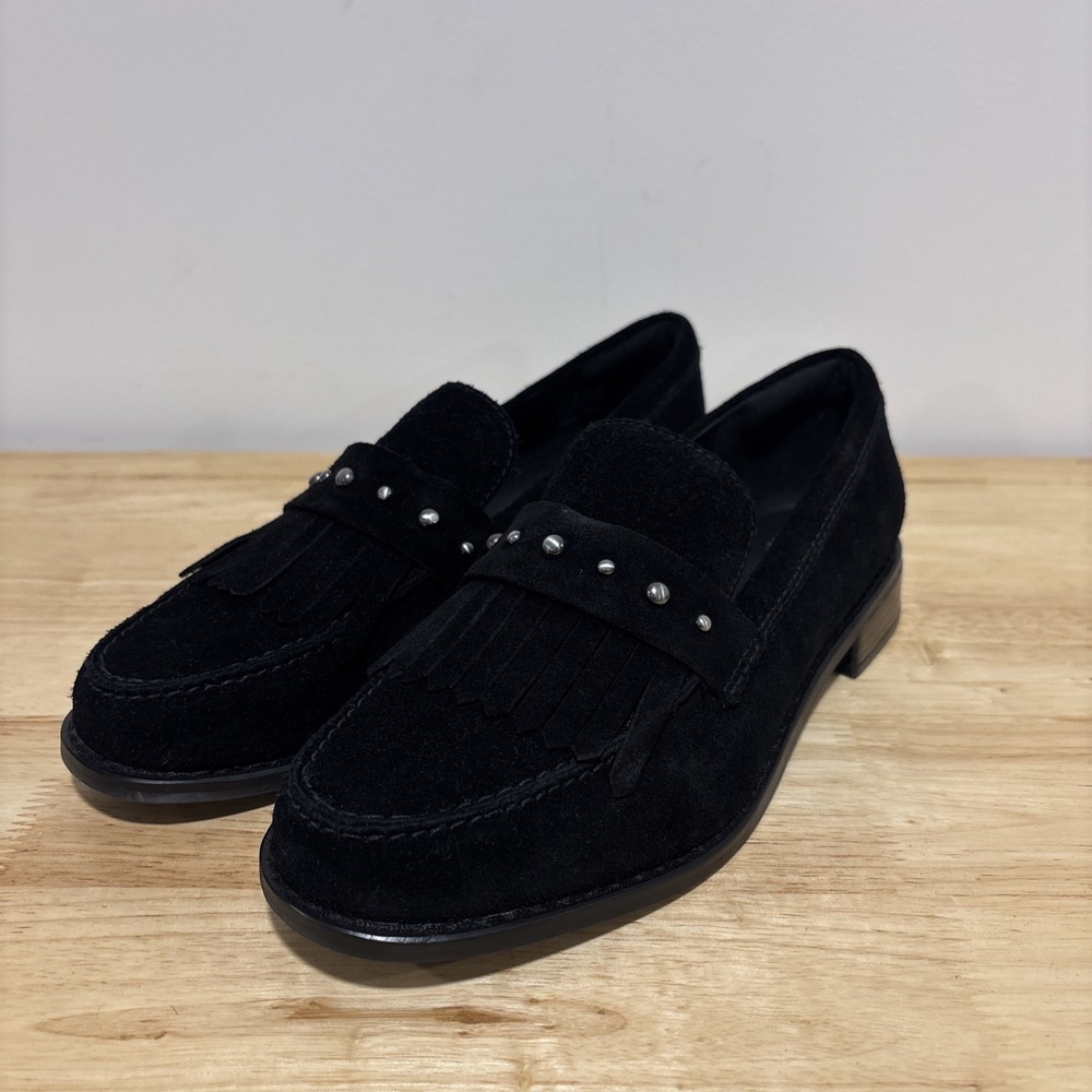 Clarks Womens Hana Loafer Black Suede Casual Shoes US Size 9